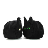 Furry Black Cat Coin Purse with Keychain - 4 Piece Set