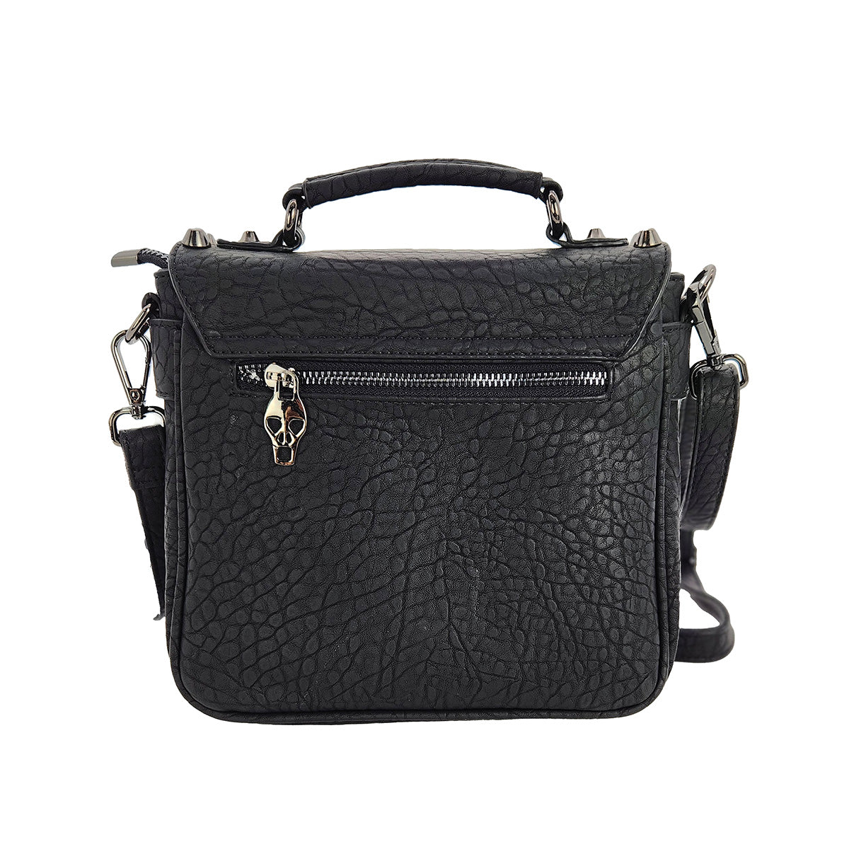 Small Metal Skull Satchel Bag in Vinyl – www.comecoinc.com