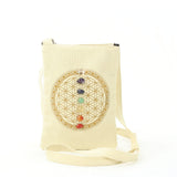Sacred Geometry 7 Chakras Crystal Grid Cross Body in Canvas Material