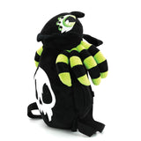Glow in the Dark Skull Head Spider Plush Backpack in Polyester