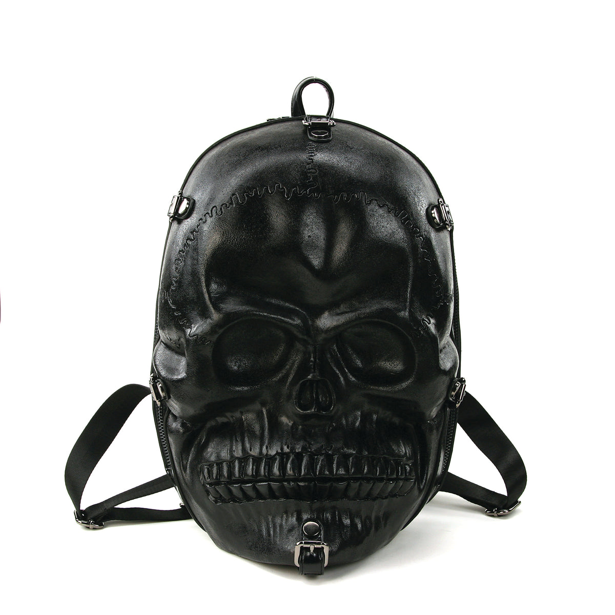 Skull Encased in Square Handheld Bag in Vinyl Material – www
