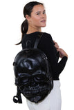 Scary Full Skull Backpack in Vinyl Material, backpack style on model