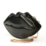 Sleepyville Critters - Shining Lips Cross Body Bag n Vinyl Material, black color, side view