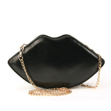 Sleepyville Critters - Shining Lips Cross Body Bag n Vinyl Material, black color, back view