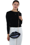 Sleepyville Critters - Shining Lips Cross Body Bag n Vinyl Material, crossbody style on model