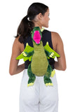 Sleepyville Critters - Dragon Mini Backpack, backpack style, back view on model