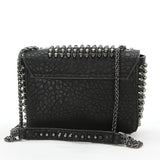 Studded Skull Head Small Shoulder Bag In Vinyl, back view