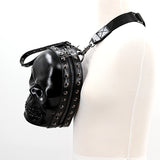 SKULL HEAD XBODY BAG IN VINYL, side view on mannequin