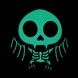 GLOW IN THE DARK SUGAR SKULL BAT SHOULDER BAG, PHOTO WITHOUT LIGHT