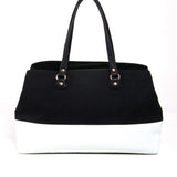 Piano and Music Key Notes Canvas with Leatherette Trim Doctor's Satchel (Black) back view