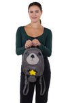 Mini Otter Backpack in Vinyl Material, front view, handheld by model