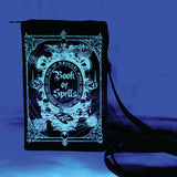 Glow in the Dark Book of Spells Crossbody Bag in Vinyl Material, glow in the dark, front view