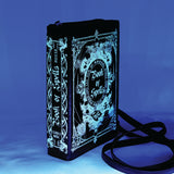 Glow in the Dark Book of Spells Crossbody Bag in Vinyl Material, glow in the dark, side view