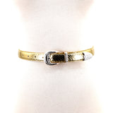 Narrow Metallic Snake Skin Vinyl Belt