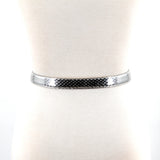 Narrow Metallic Snake Skin Vinyl Belt
