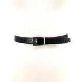 Reversible Vinyl Belt in black; front view