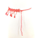 Dangling Gems Beaded Belt in Red; lock view