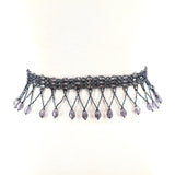 Dangling Gems Beaded Belt in Grey