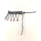Dangling Gems Beaded Belt in Grey; lock view