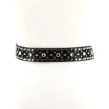 Vinyl Belt with Floral Buckle and Rhinestones in Black; back view