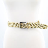 Metallic Braided PVC Belt in Gold; front view