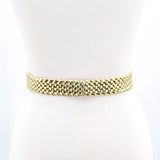 Metallic Braided PVC Belt in Gold; back view