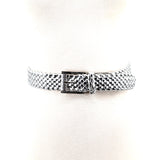 Metallic Braided PVC Belt in silver; front view