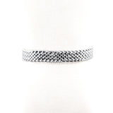 Metallic Braided PVC Belt in silver; back view