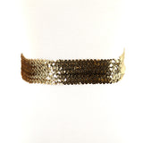 Sequined Stretchable Belt in Gold; back view