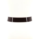 Glossy Vinyl Belt in Brown; back view