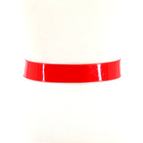 Glossy Vinyl Belt in Red; back view