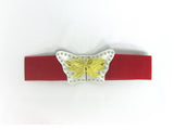 Stretch Belt with Butterfly Buckle in Red