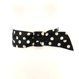 Polka Dots Cotton Soft Belt in Black; front view