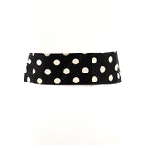 Polka Dots Cotton Soft Belt in Black; back  view
