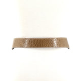 Vinyl Cro-Embossed Wide Belt in Beige; back view