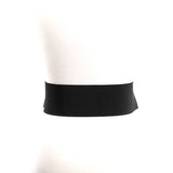Wide Vinyl Stretch Belt in Black; back view