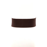 Wide Vinyl Stretch Belt in Brown; back view