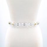 Bead Belt with Polka Dots Flower in White, back view