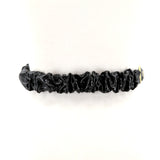 Metallic Crumpled Style Stretchable Belt in Black; back view