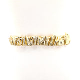 Metallic Crumpled Style Stretchable Belt in Gold; back view