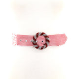 Chiffon Belt with Beaded Buckle in Polka Dots Pattern in Red; front view