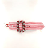 Braided Floral Belt in Red; front view