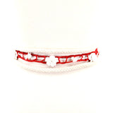 Braided Floral Belt in Red; back view