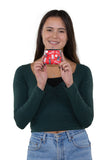 Officially Licensed Coca-Cola Coin Purse in Canvas Material, handheld by model