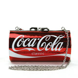 Large Coca Cola can crossbody bag front view