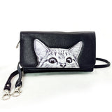 Peeking Cats Wallet in Vinyl Material