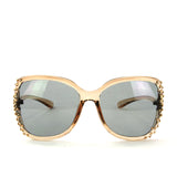 Sunglasses Made with Swarovski Elements, beige color, front view