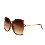 Sunglasses Made with Swarovski Elements, brown color, side view