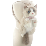 Cute Cat Plush Backpack in Polyester