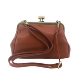 Floral Wreath Horse Kisslock Bag in Vinyl